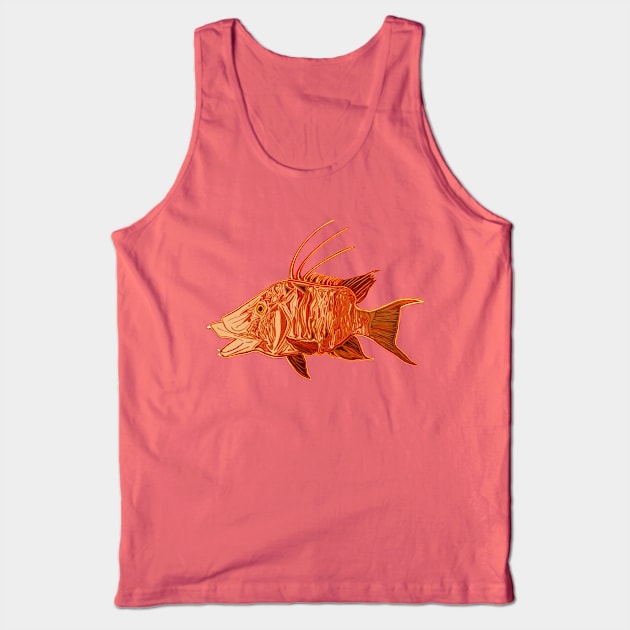 Fire Hogfish - funky fish art Tank Top by BrederWorks